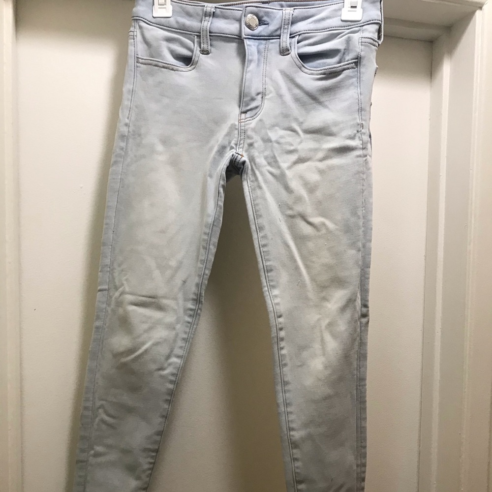 American eagle skinny jeans, light wash, size 4